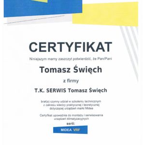 certyfikat midea 001